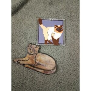 Vintage Cat Suncatchers Shelf Sitter Set‎ of 2 Acrylic Kitties